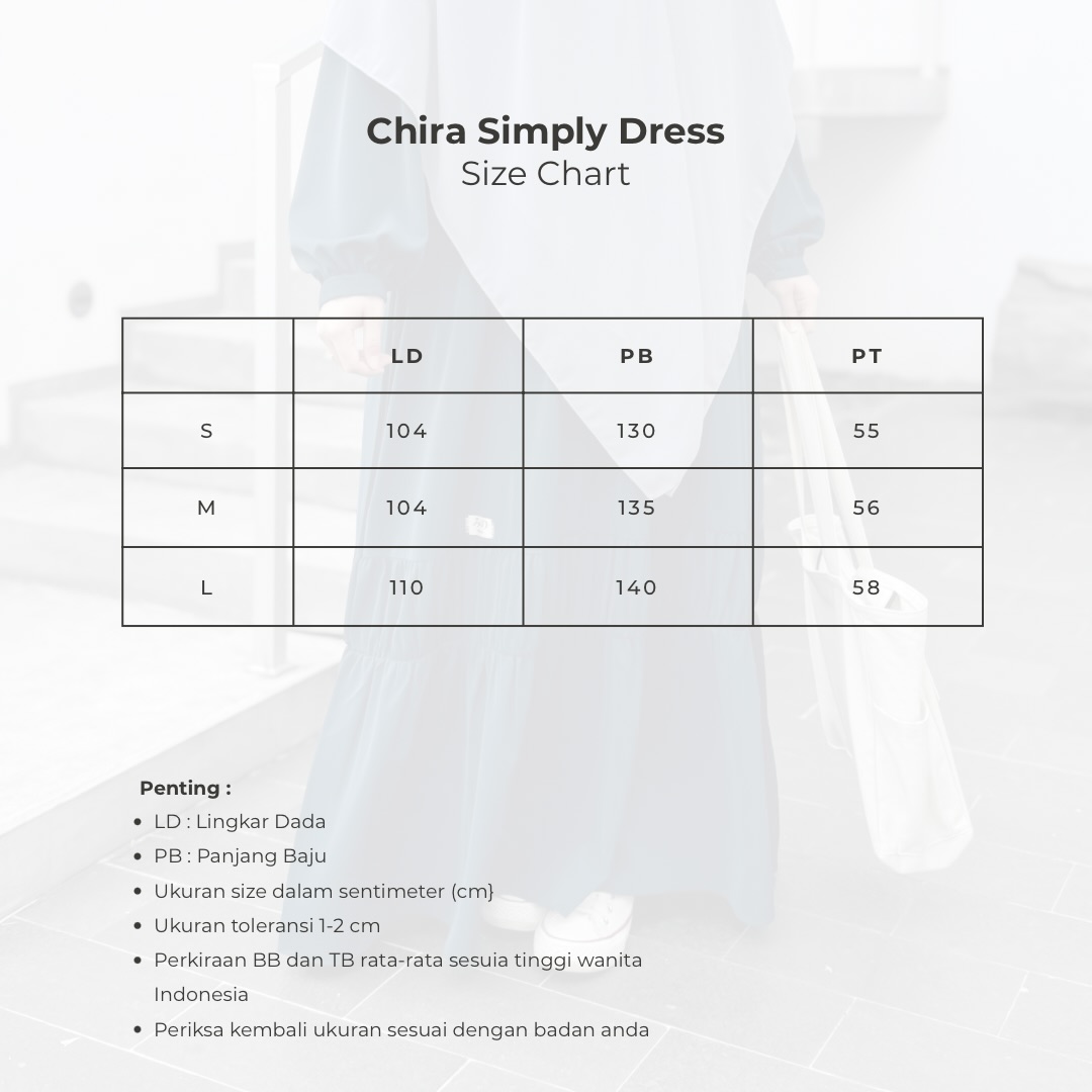 Mininos Chira Simply Dress Gamis Muslimah Syari Stylish Wanita