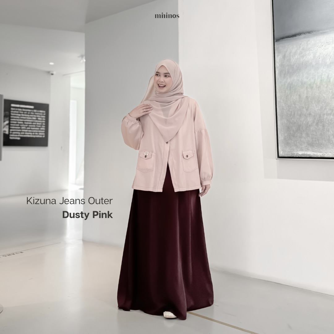 Mininos Kizuna Jeans Outer Luaran Hangout Kasual Wanita