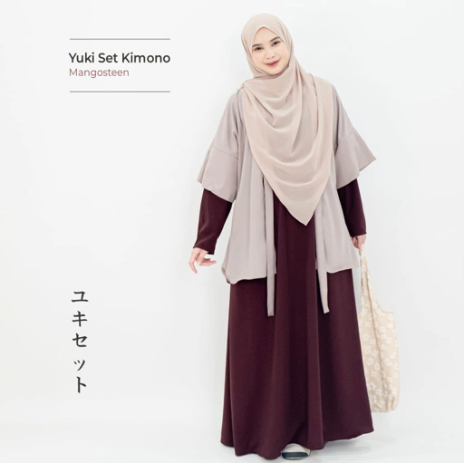 Image of Mininos Yuki Set Kimono Setelan Gamis Outer Segar Kasual Modern