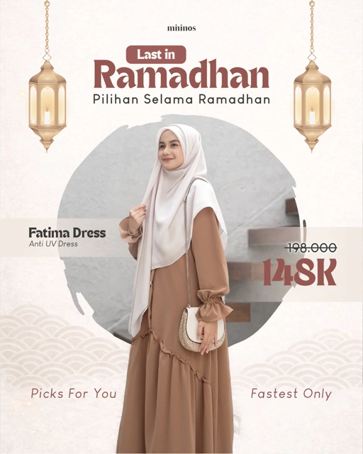 Image of Mininos Fatima Dress Anti UV | Gamis Daily Simpel Elegant Premium Muslimah
