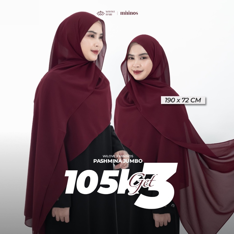 WIlove | Mininos Pashmina Jumbo | Jilbab Ceruty Babydoll Syar'i Muslim Panjang
