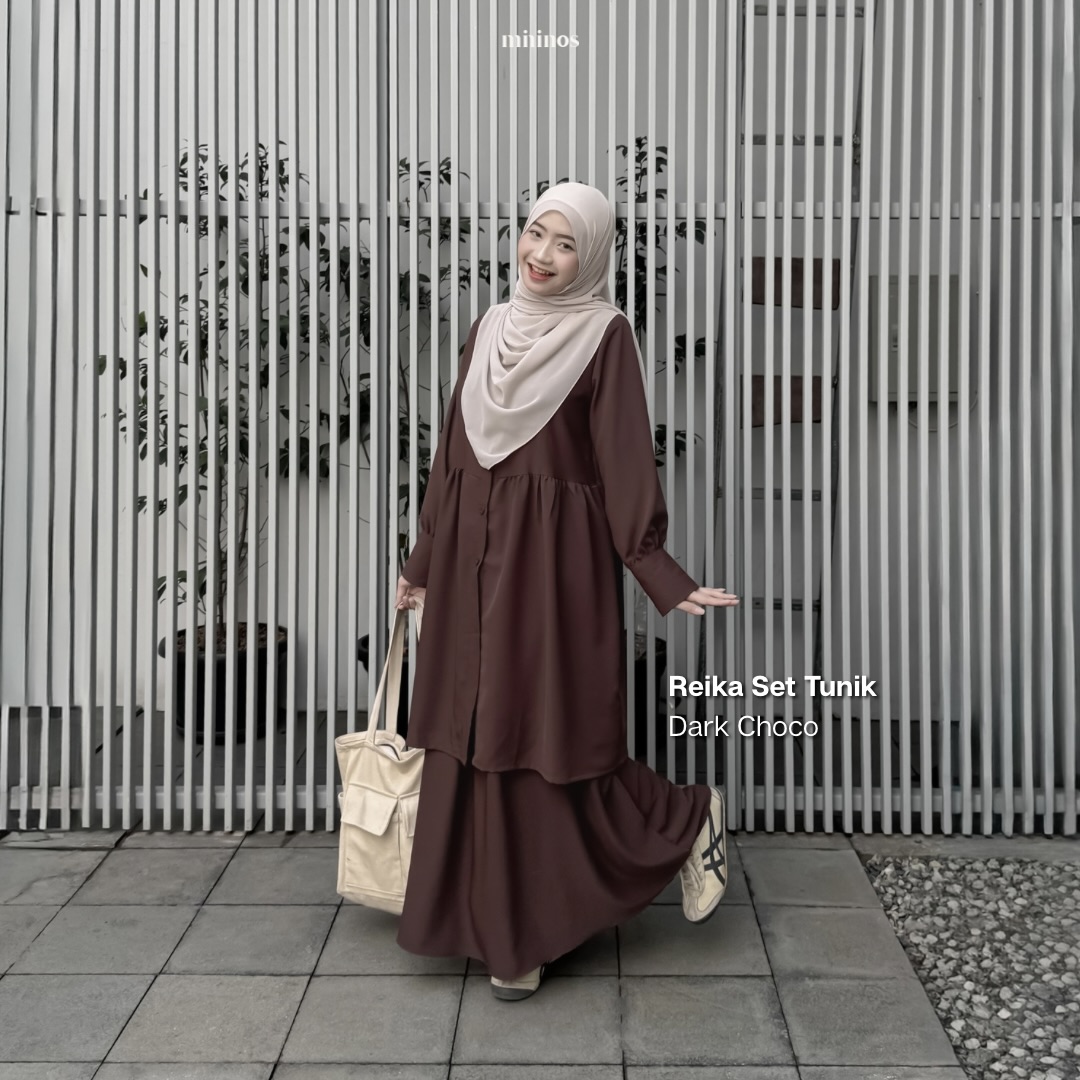 Mininos Reika Set Tunik Oneset Atasan Bawah Muslimah
