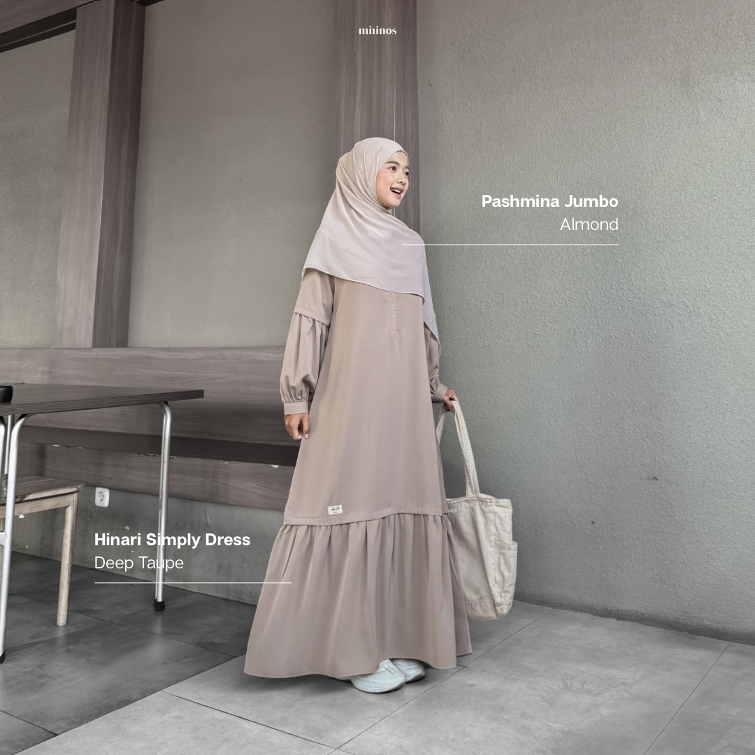 Mininos Hinari Simply Dress Gamis Muslimah Modern