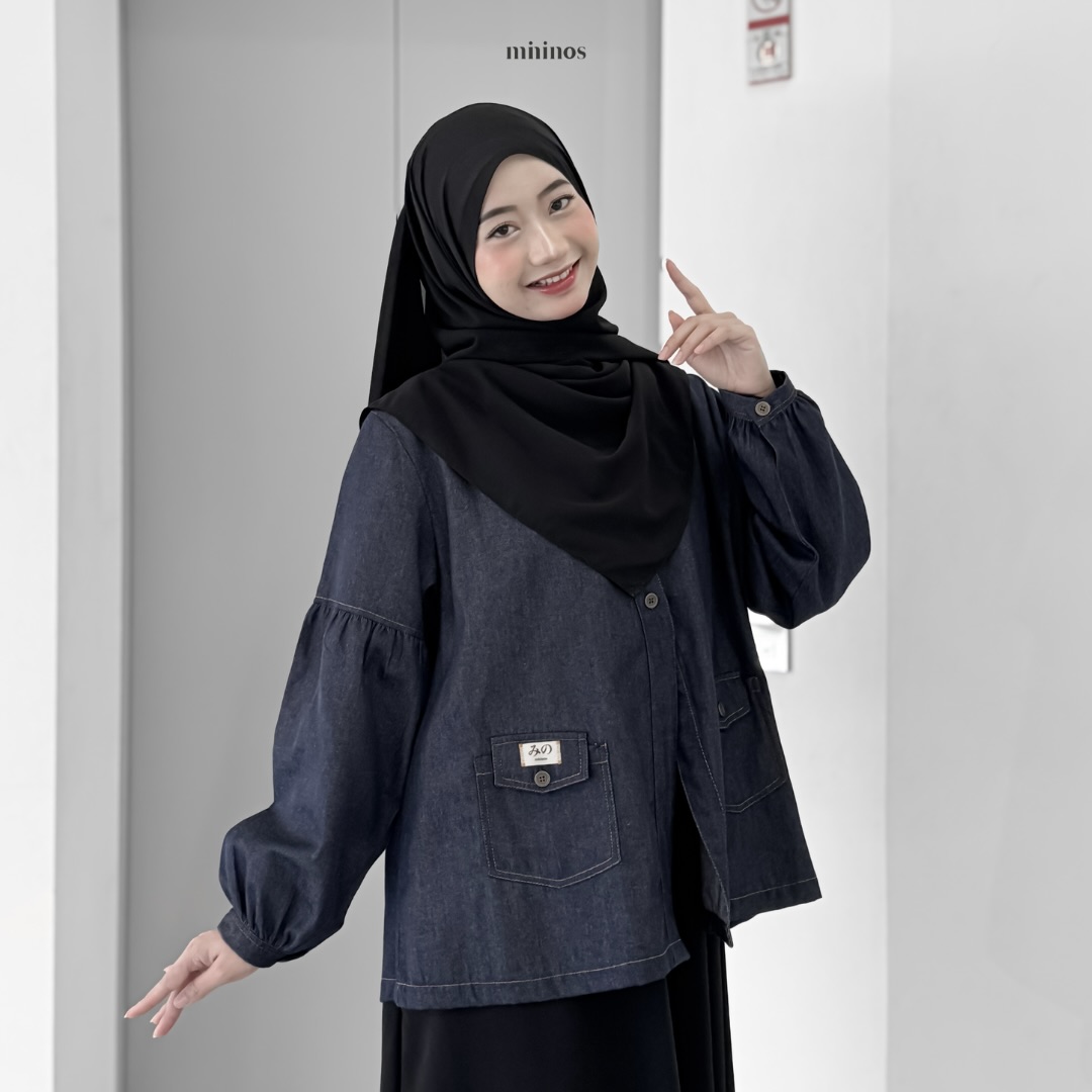 Mininos Kizuna Jeans Outer Luaran Hangout Kasual Wanita