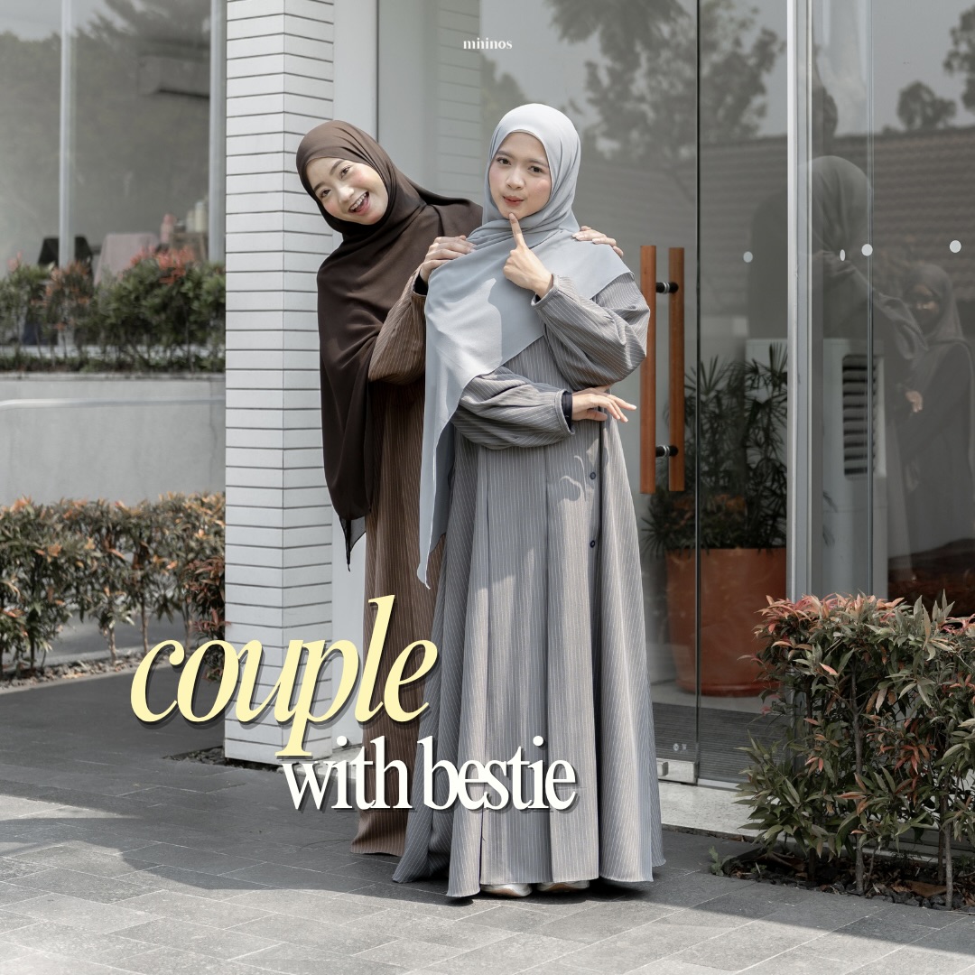 Mininos Miyora Slim Dress Salur Gamis Muslimah Remaja