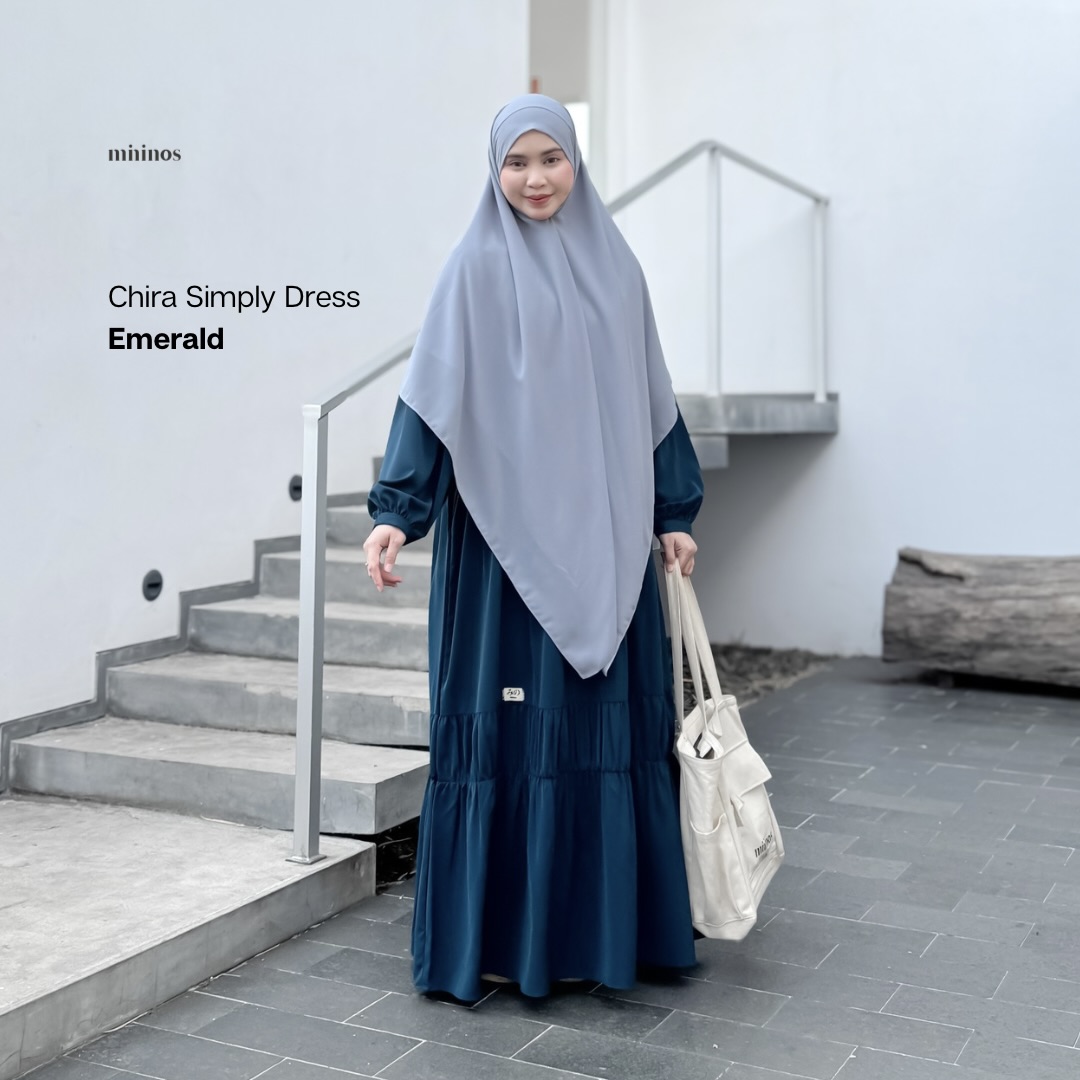 Mininos Chira Simply Dress Gamis Muslimah Syari Stylish Wanita