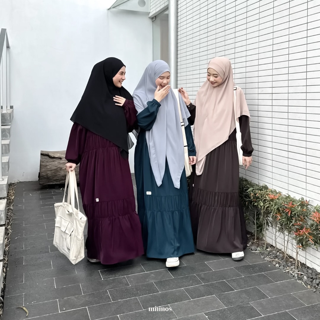 Mininos Chira Simply Dress Gamis Muslimah Syari Stylish Wanita