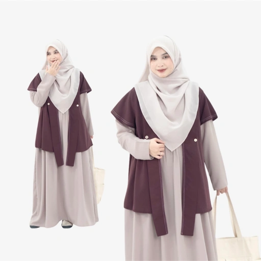 Mininos Asuka Set Outer Gamis Minimalist Syari 2in1