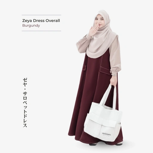 Image of Mininos Zeya Dress Overall Setelan Gamis Main Hangout 2in1 Remaja
