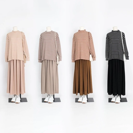 Image of Mininos Larisa Blouse | Atasan Wanita Lengan Panjang Motif Stripe Salur