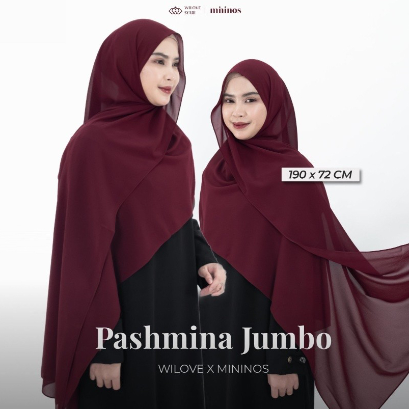 WIlove | Mininos Pashmina Jumbo | Jilbab Ceruty Babydoll Syar'i Muslim Panjang