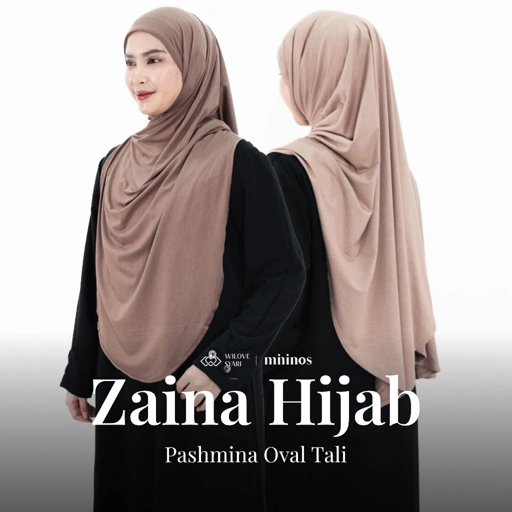 Image of Wilove | Mininos Zaina Hijab Pashmina Oval Tali Kaos Spandex Premium