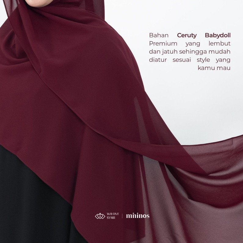 WIlove | Mininos Pashmina Jumbo | Jilbab Ceruty Babydoll Syar'i Muslim Panjang