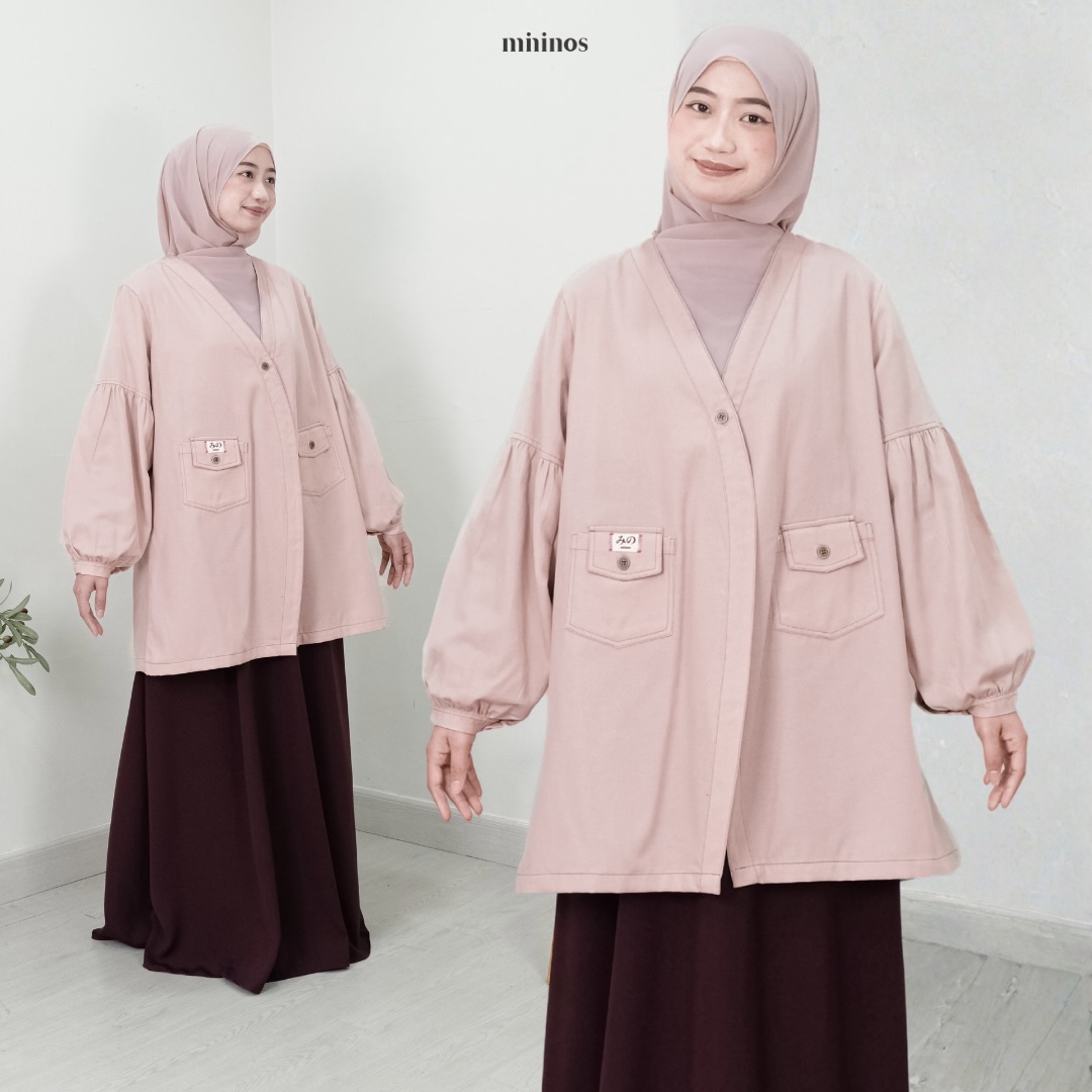 Mininos Kizuna Jeans Outer Luaran Hangout Kasual Wanita
