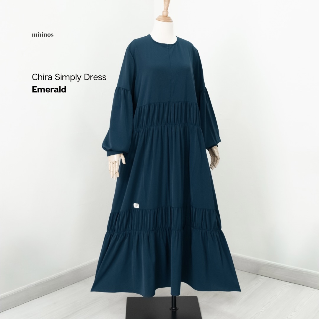 Mininos Chira Simply Dress Gamis Muslimah Syari Stylish Wanita