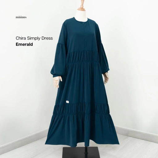 Mininos Chira Simply Dress Gamis Muslimah Syari Stylish Wanita