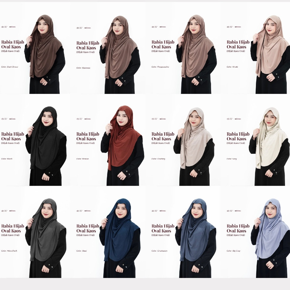 Wilove | Mininos Rabia Hijab Pashmina Oval Kaos Premium