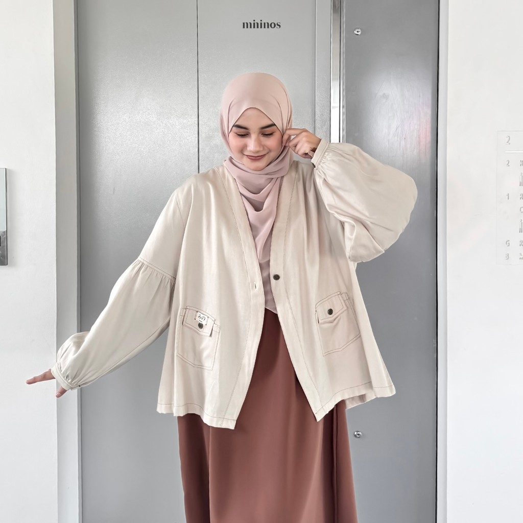 Mininos Kizuna Jeans Outer Luaran Hangout Kasual Wanita