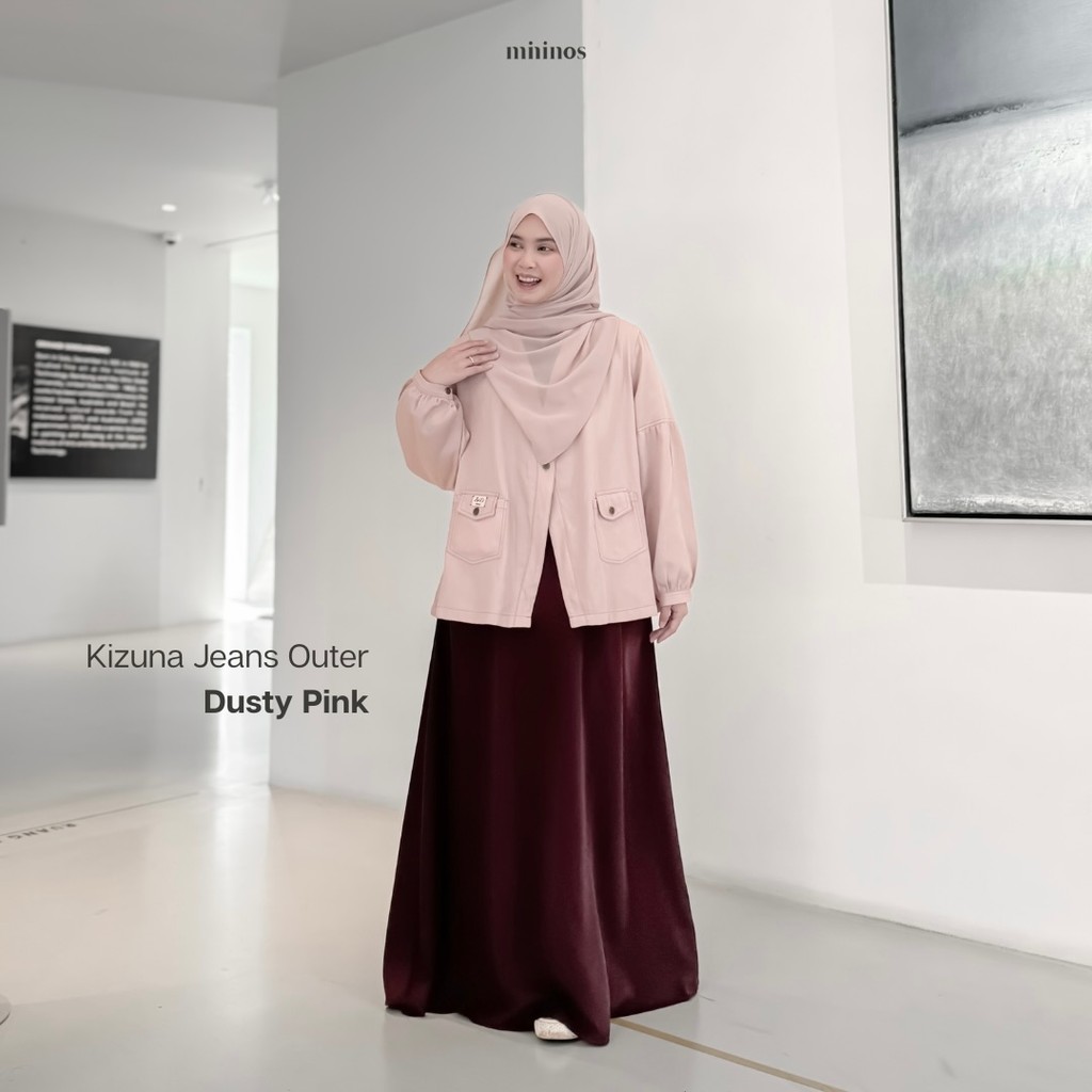 Mininos Kizuna Jeans Outer Luaran Hangout Kasual Wanita