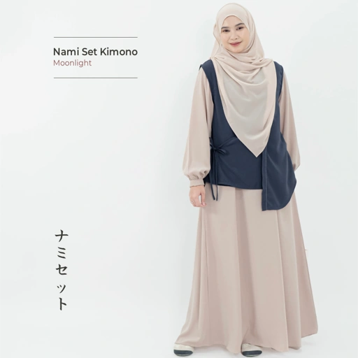 Image of Mininos Nami Set Outer Gamis Muslimah Setelan Wanita Gamis Set Outer
