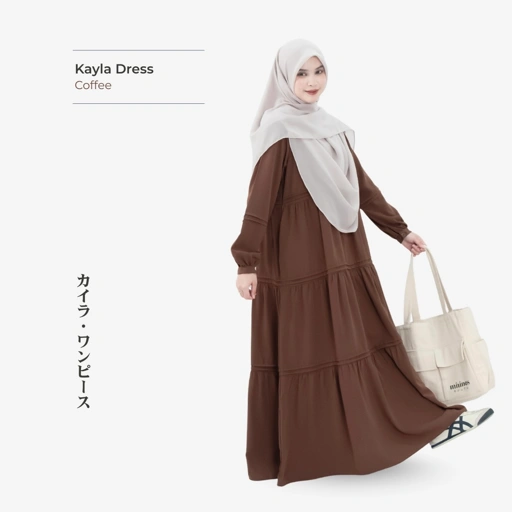 Image of Mininos Kayla Dress Lipit | Gamis Daily Busui Remaja Muslimah Terbaru