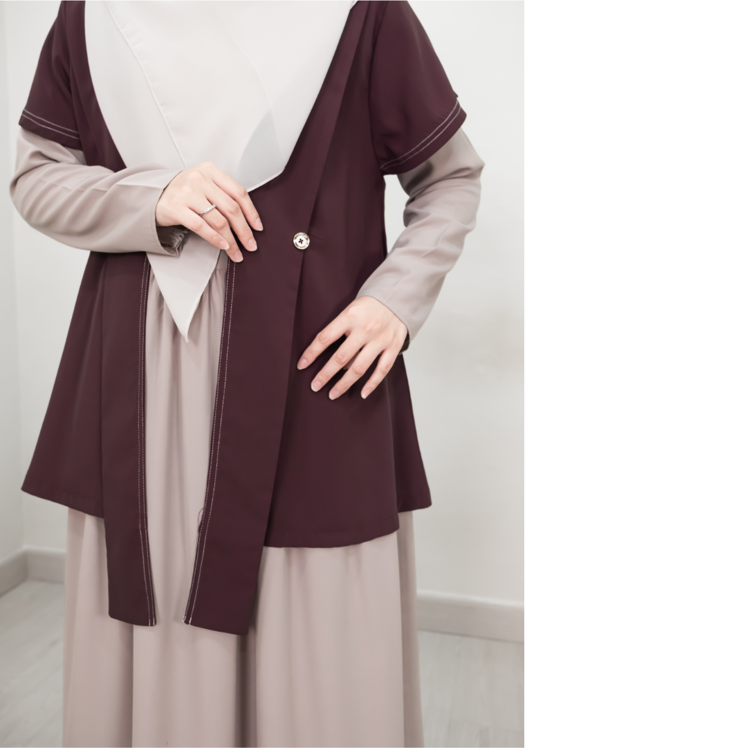 Mininos Asuka Set Outer Gamis Minimalist Syari 2in1