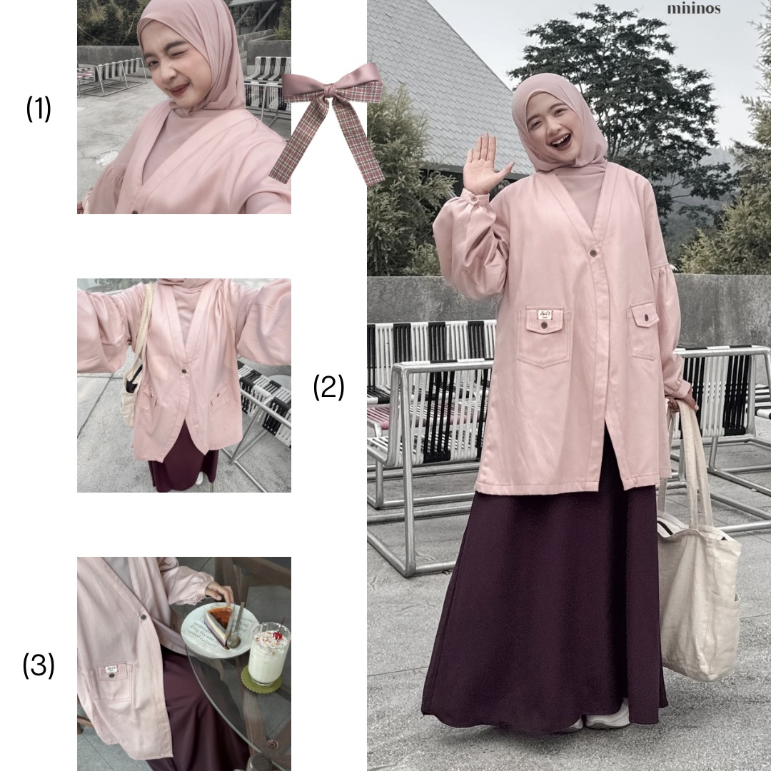 Mininos Kizuna Jeans Outer Luaran Hangout Kasual Wanita