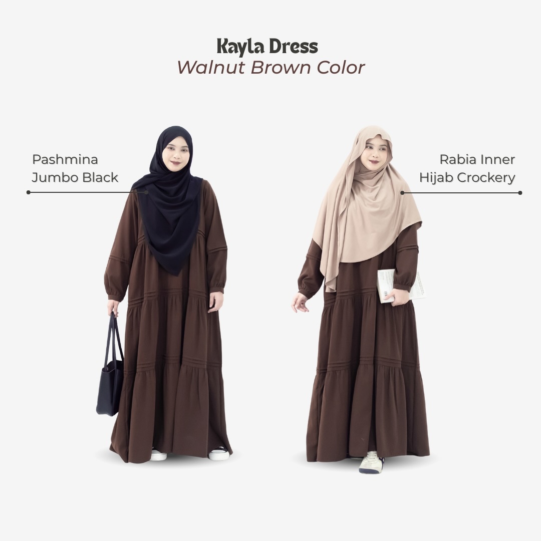 Mininos Kayla Dress Lipit Gamis Daily Busui Remaja Muslimah Terbaru