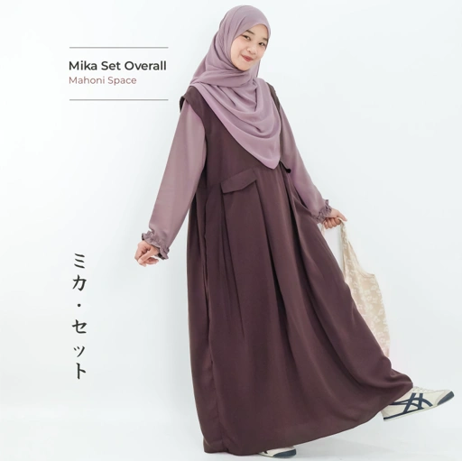 Image of Mininos Mika Set Overall | Gamis Daily Ruffle 2In1 Muslimah