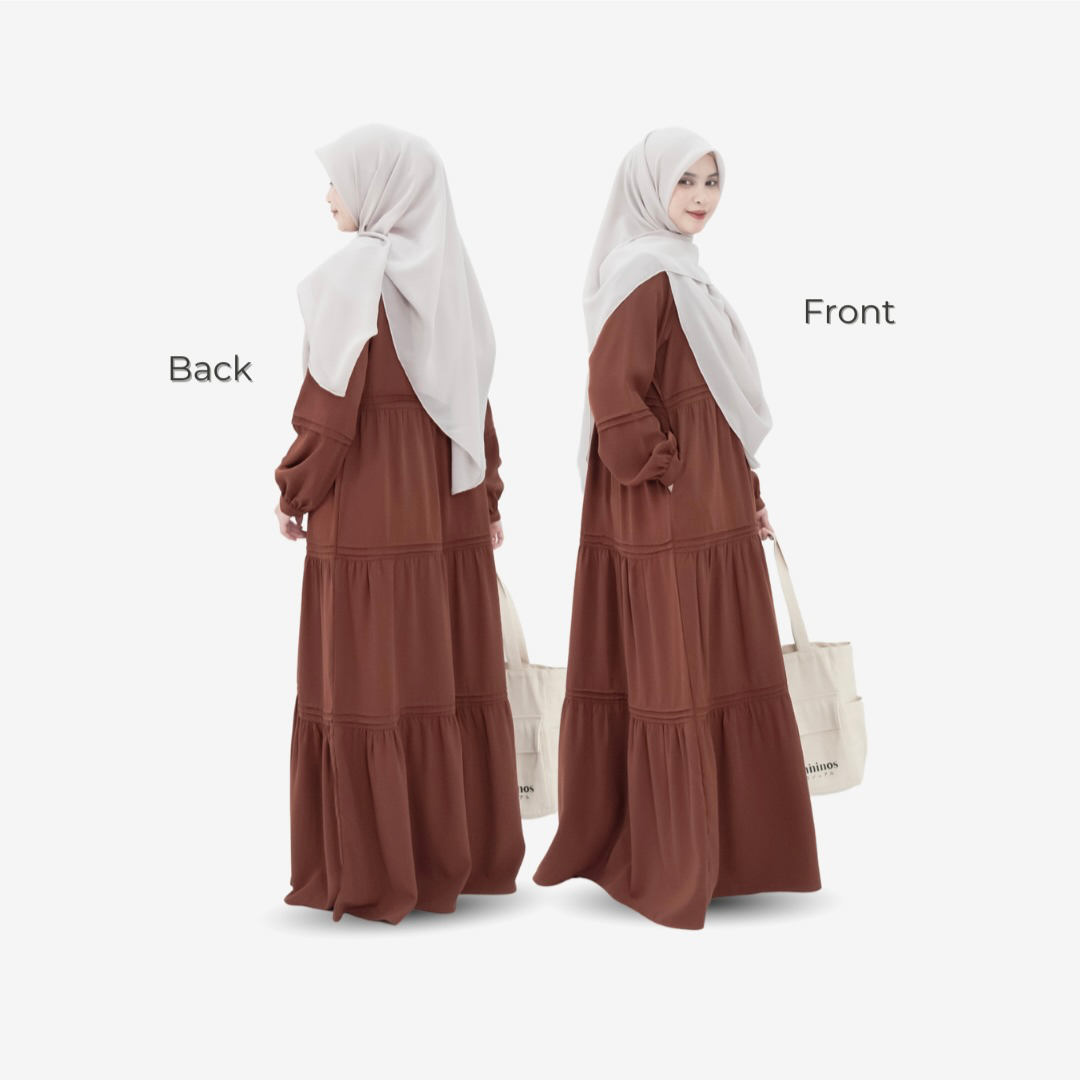 Mininos Kayla Dress Lipit Gamis Daily Busui Remaja Muslimah Terbaru