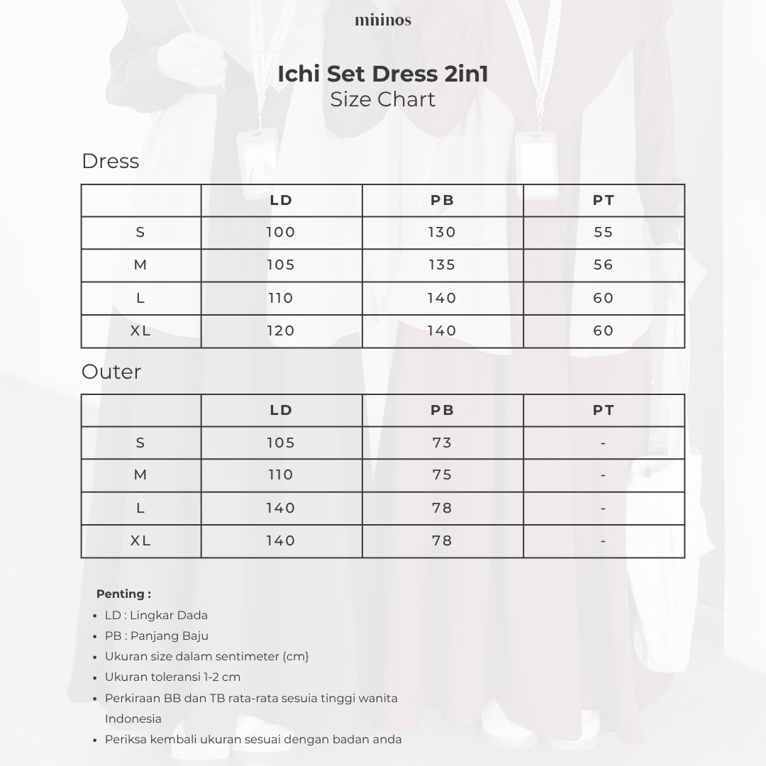 Mininos Ichi Set Dress 2in1 Gamis Outer Setelan Muslimah