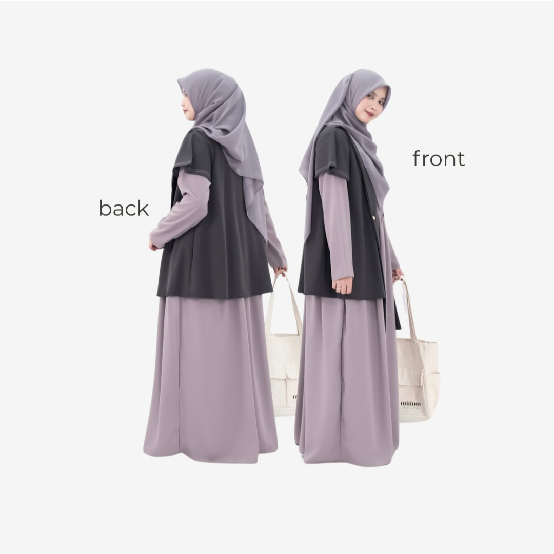 Mininos Asuka Set Outer Gamis Minimalist Syari 2in1