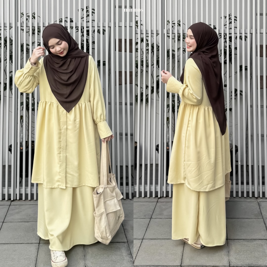 Mininos Reika Set Tunik Oneset Atasan Bawah Muslimah