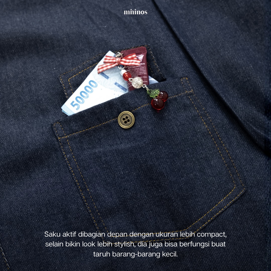 Mininos Kizuna Jeans Outer Luaran Hangout Kasual Wanita