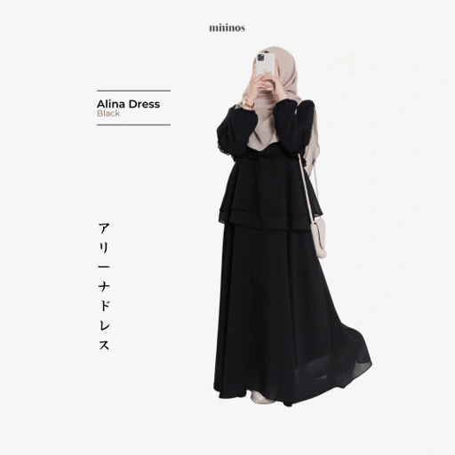 Image of Mininos Alina Dress Elegant | Gamis Ceruty Daily Kondangan Formal