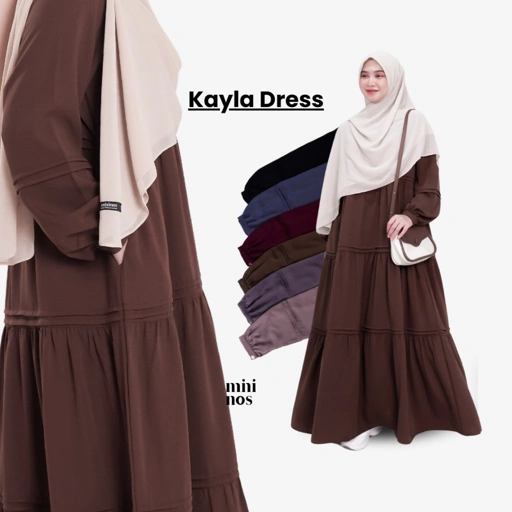Image of Mininos Kayla Dress Lipit | Gamis Daily Busui Remaja Muslimah Terbaru
