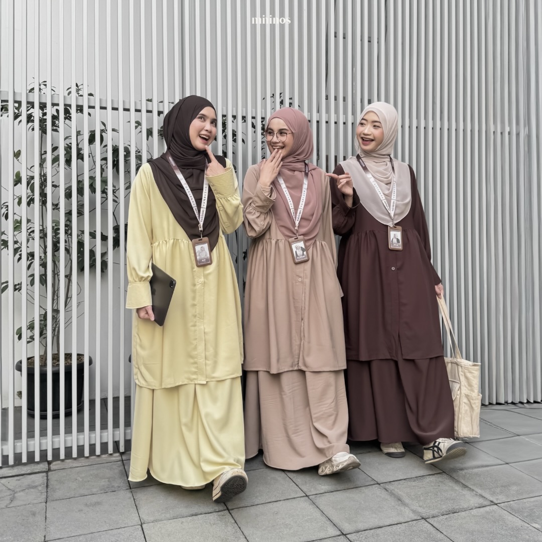 Mininos Reika Set Tunik Oneset Atasan Bawah Muslimah
