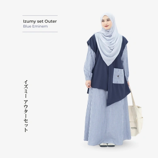 Image of Mininos Izumy Set Outer Strip Muslimah Kekinian