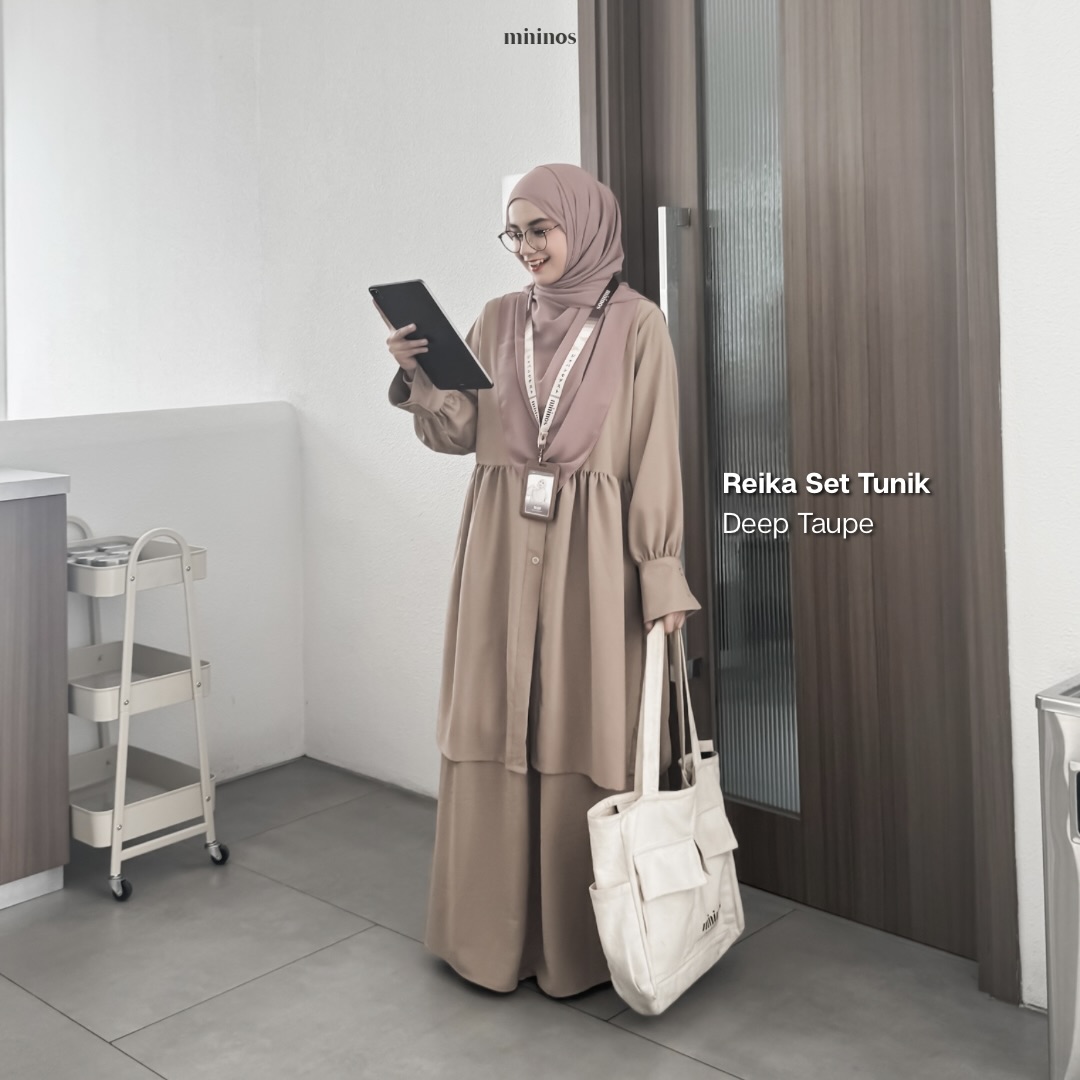 Mininos Reika Set Tunik Oneset Atasan Bawah Muslimah