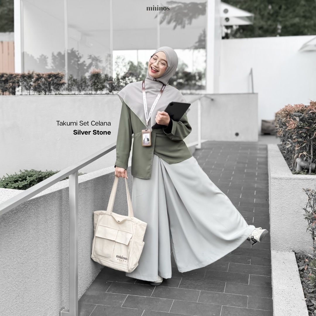 Mininos Takumi Set Celana Setelan Rok Celana Muslimah