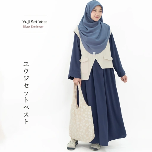 Image of Mininos Yuji Set Vest Setelan Gamis 2in1 Muslimah
