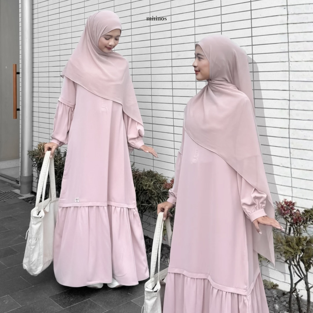 Mininos Hinari Simply Dress Gamis Muslimah Modern