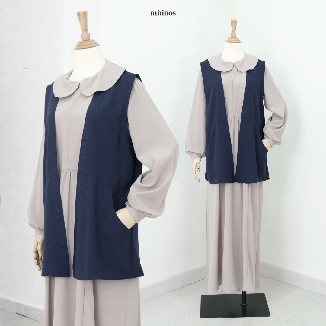 Mininos Ichi Set Dress 2in1 Gamis Outer Setelan Muslimah