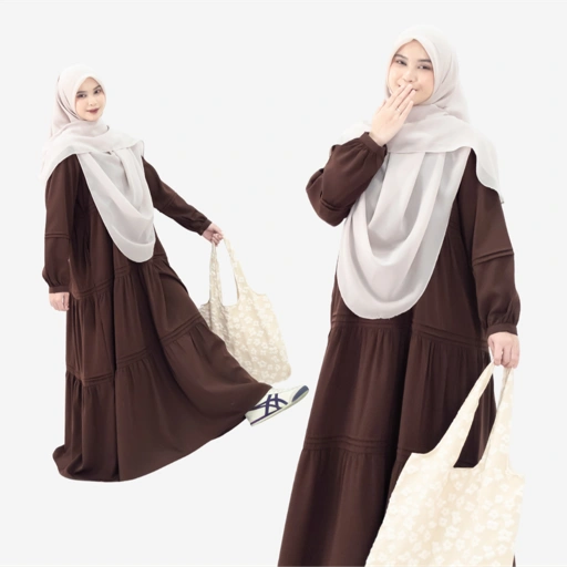 Image of Mininos Kayla Dress Lipit Gamis Daily Busui Remaja Muslimah Terbaru