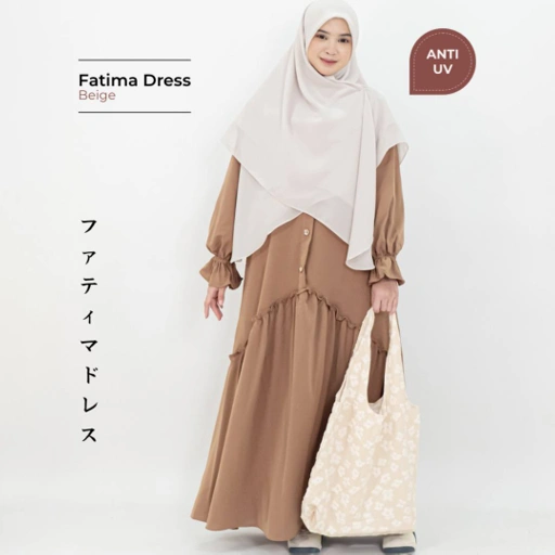 Image of Mininos Fatima Dress Anti UV | Gamis Daily Simpel Elegant Premium Muslimah