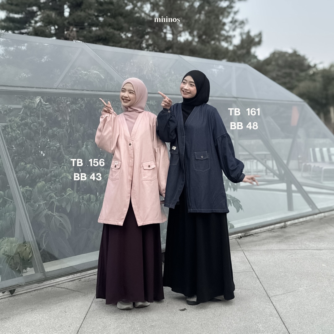 Mininos Kizuna Jeans Outer Luaran Hangout Kasual Wanita