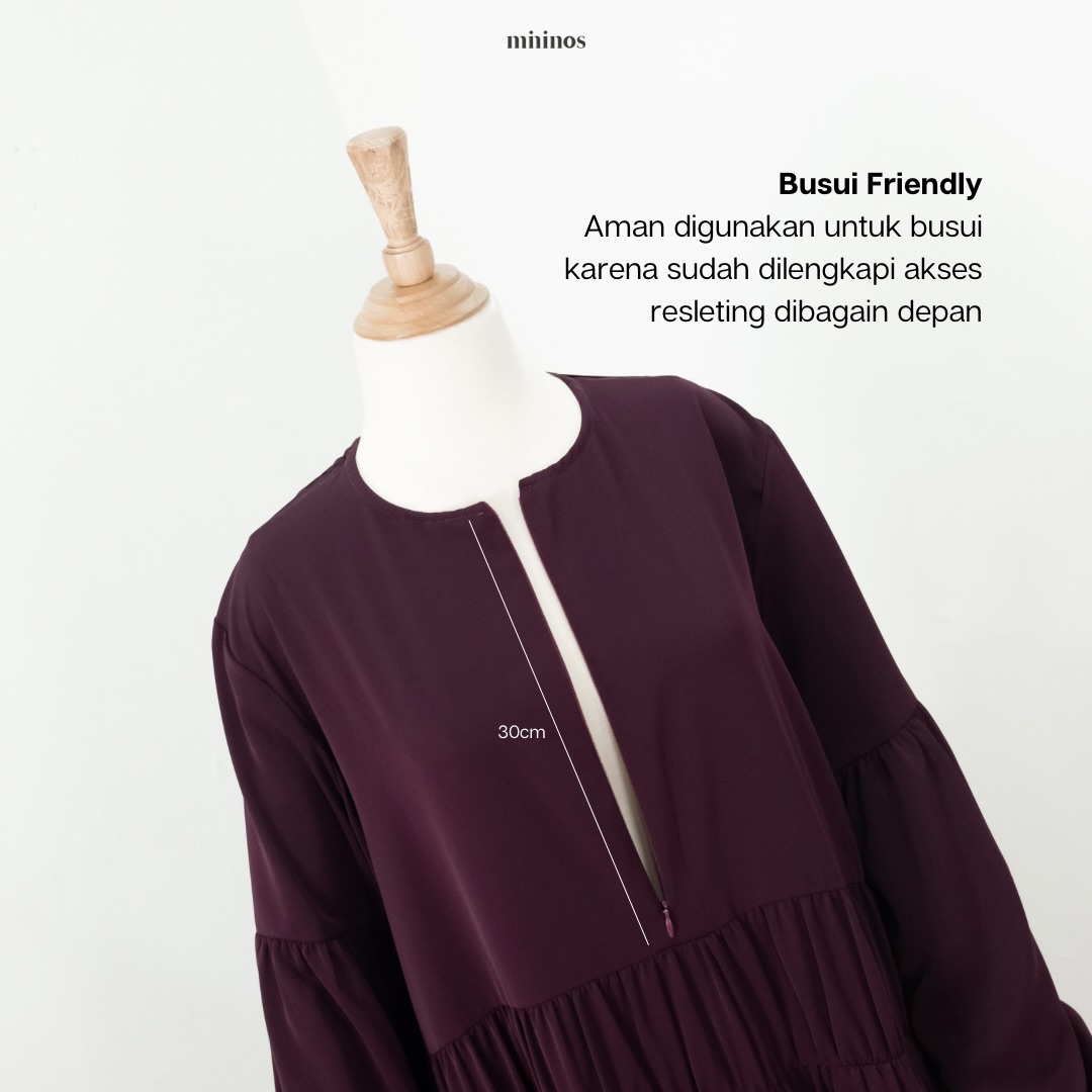 Mininos Chira Simply Dress Gamis Muslimah Syari Stylish Wanita