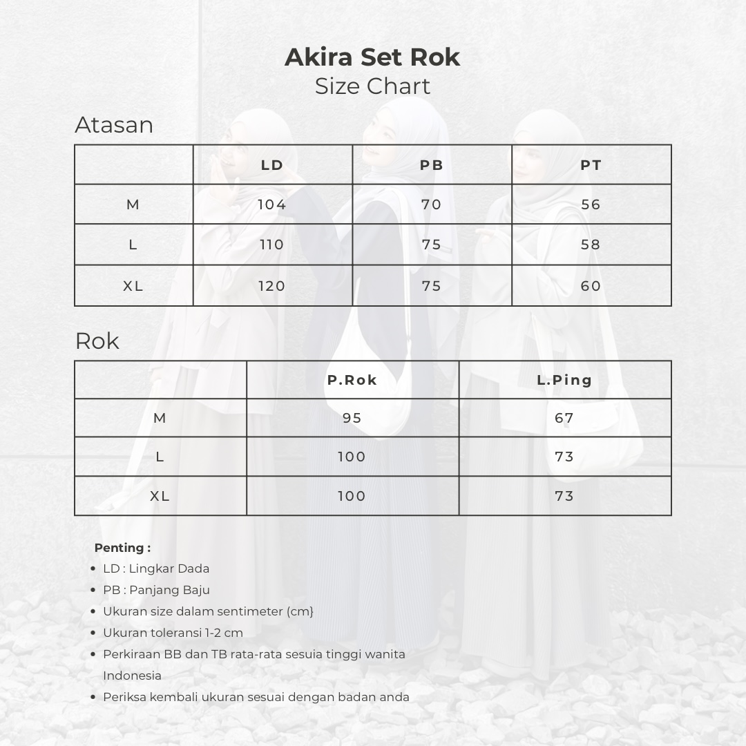 Mininos Akira Set Rok Oneset Atasan Bawahan Salur Kimono Gamis Remaja Muslimah