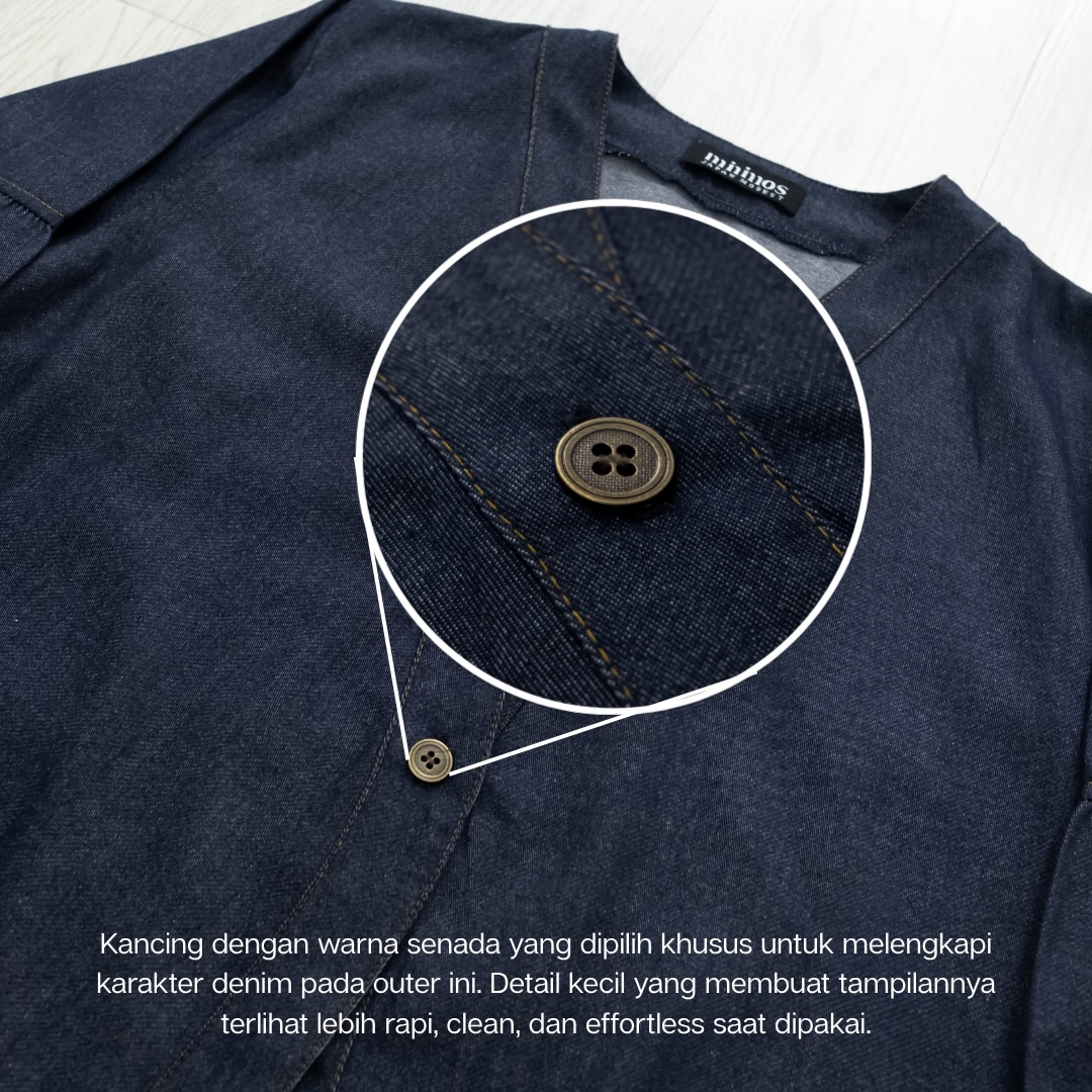 Mininos Kizuna Jeans Outer Luaran Hangout Kasual Wanita
