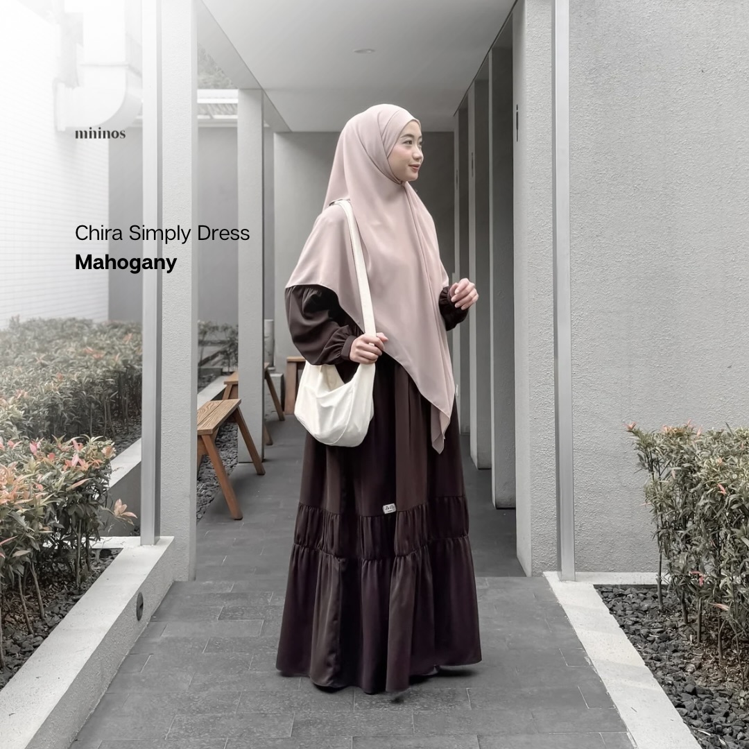 Mininos Chira Simply Dress Gamis Muslimah Syari Stylish Wanita